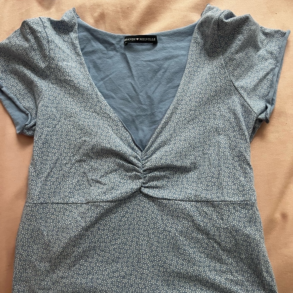 brandy melville blue floral gina top